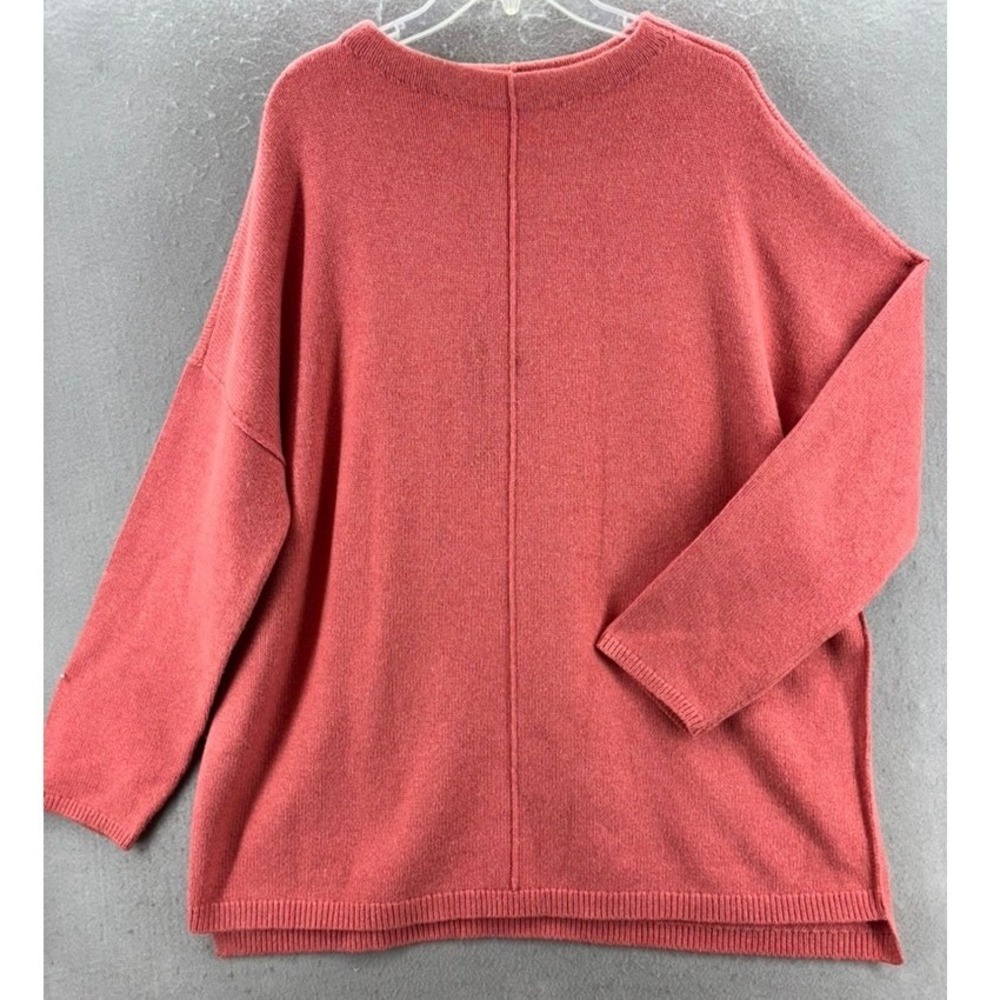 J. Jill Sweater Women XL Tall Coral Pink Oversized Boat Neck Cotton Blend Tunic